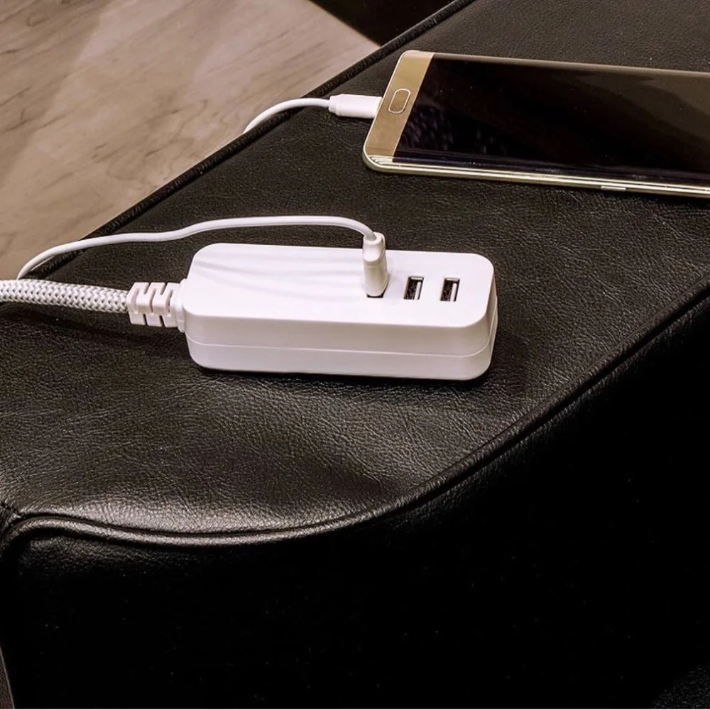 Cordinate 3 Outlet USB Charging Extension Cord | 10 ft | surge protection